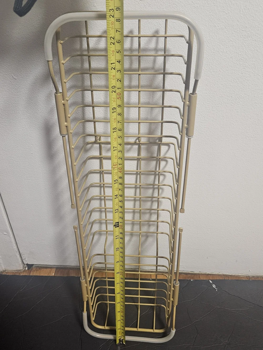 Beige Gold Metal Bathtub Caddy